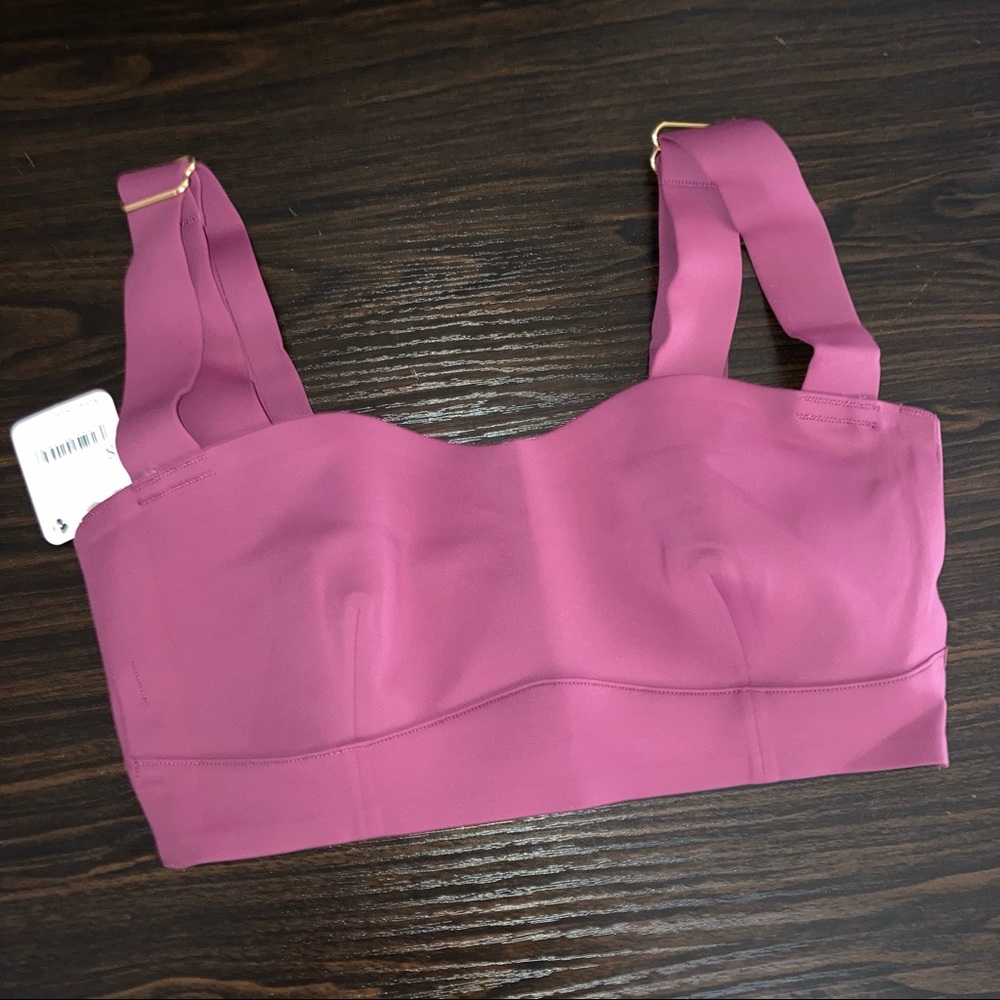 Free People Naomi Longline Bra Thick Adjustable Straps Pink Purple Comfort Bra - Picture 7 of 12